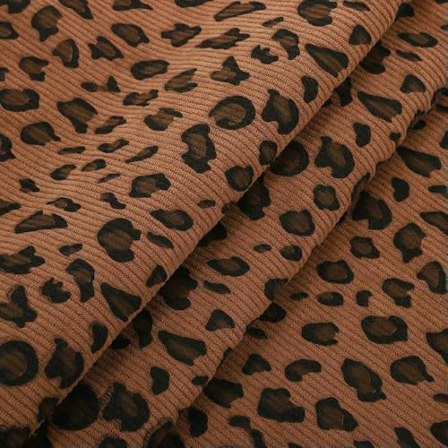 GUOZHAN 100 * 150CM Leopard Print Cord Stoff kleine Blume Polyester Druck Tuch Mode Frauen DIY Kleidung handgemachte Nähen quilten