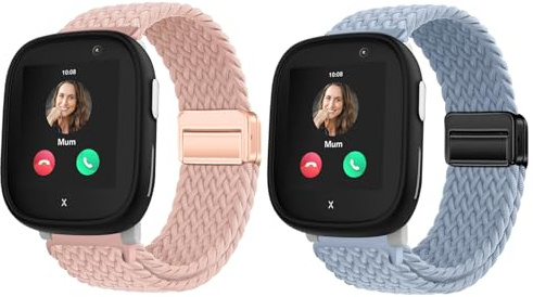 2 Stück Armband Kompatibel mit Xplora X6/X6 Pro/Anio 6 Gewebte Magnet | Atmungsaktiv, Verstellbar, Kinderfreundlich (Mehrfarben)