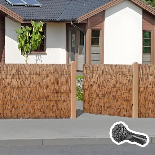 Genérico Bambu Valla para Exterior Jardín Alto: 50-180 cm, Privacy Cañizo Cerca de Bambú, Valla de CañA con Bridas, Balcón Cerca para Ocultación Y Decoración Ambientes(80 * 1500cm)
