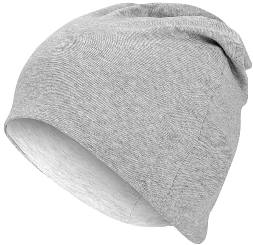YANIKY Dammössa – modal sovmössa bekväm tunn mössa män – bomull mjuk hudvänlig mössa – unisex slouch beanie lång beanie för alla årstider, LJUSGRÅ, one size