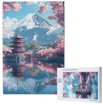 Puzzle 5000 Teile Japan Puzzles für Erwachsene Berg HD Puzzel Anspruchsvolles und Lustig Kreatives Unterhaltungsspiel, DIY Holzpuzzle für Erwachsene Als Feiertage Deko Geschenk fur Frauen M-1650