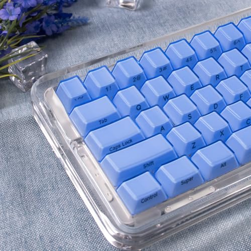 mintcaps Crystal Jelly Keyboard Keycaps - 119keys Blue Translucent Custom OEM Profile Keycap Set Side Print Keycaps 75 100 Percent Cherry Gateron Mx Mechanical Keyboard