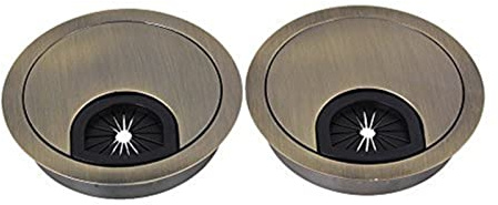 Pasacables de escritorio de metal, 2 piezas de 60 mm de aleación de zinc y bronce for escritorio de computadora, pasacables for mesa, puerto organizador, cubierta for orificio de cable