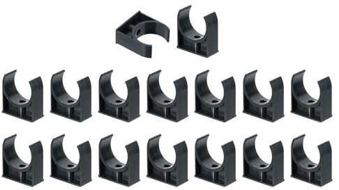 TA-VIGOR 50mm PVC Water Pipe Clamps Clips, 16pcs U-Shaped Tubing Hose Buckles for 50mm OD Tubing, TV Trays Hose Hanger Support Pex Tubing Hose Clamps Universal Single Pipe Clip