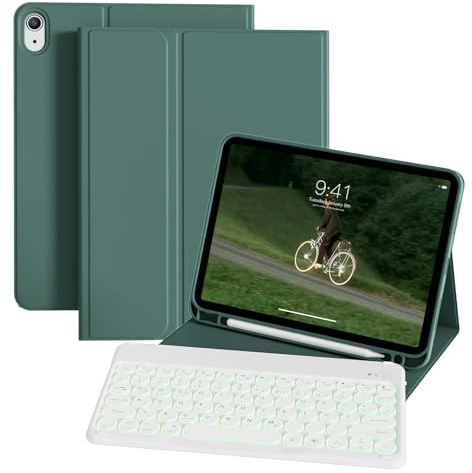 ZOPSGYU Funda con teclado para iPad A16 11 generación 2025/10 generación 2022 (11/10.9 pulgadas), 90024-366 HK (verde oscuro)