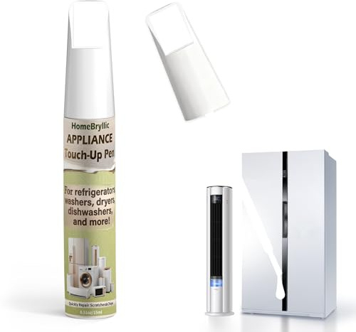 Pure White Appliance Repair Paint, Two in One Design Appliance Touch up Paint Pen Effective Rust Prevention, Suitable for Refrigerators,Washing Machines, Dishwashers and Other Appliances