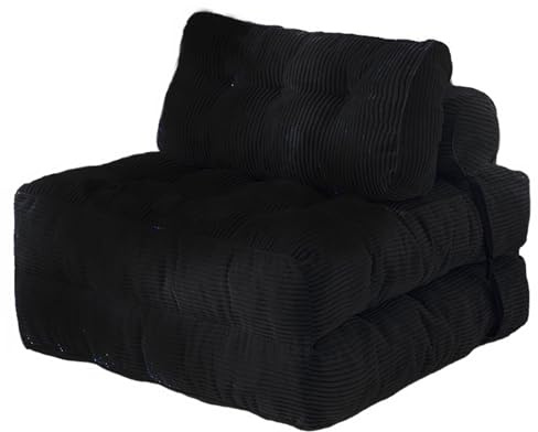 Sillón cama convertible, sofá cama plegable, sofá sin brazos, con respaldo y almohada, ideal para sala de estar, dormitorio, habitación de invitados, oficina en casa, no requiere ensamblaje