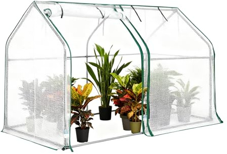Bärbart mini-växthus – inomhus utomhus växtskydd, enkel installation av tältstruktur, klart skydd med ventilationspaneler för optimal tillväxt | Perfekt trädgårdsverktyg för nybörjare entusiaster