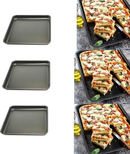 mille idee 3 Tris teglia da forno pizza quadra quadrata cm 34x34x4,5h cm