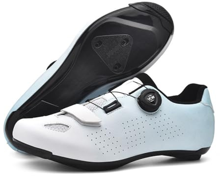 Cykelskor för män och kvinnor, andningsbara, lätta snurrcykelskor för inomhus och utomhus, bekväma, halkfria träningsskor cykelsneakers, Vitt, 40 EU
