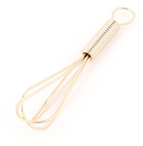sourcing map Hand Halten Ei Milch Kaffee Schneebesen Gold Ton 8cm Länge | Mischer, Edelstahl