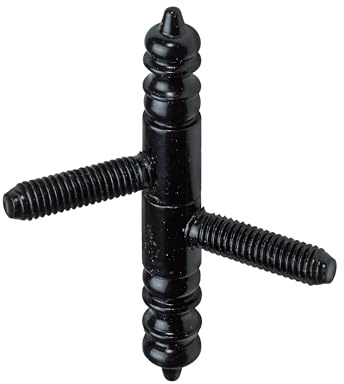 Hettich Einbohrband Türband für Innentüren 66 x Ø 9 mm schwarz | mit Zierkopf, 2 Stück für Möbeltüren, Artikelnummer 9100466, antik