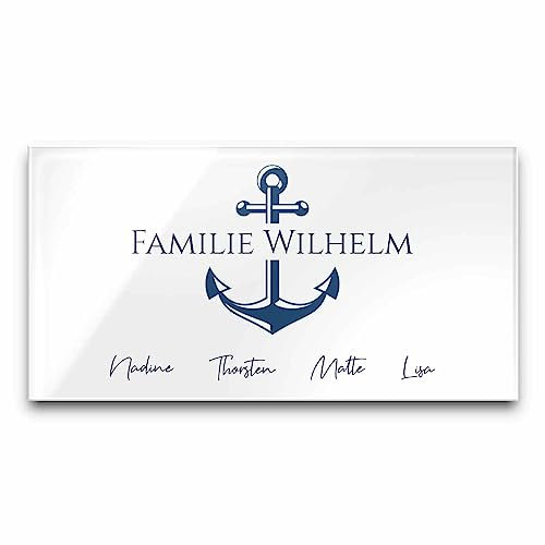 Türschild Namensschild für die Haustür 29x15 cm mit UV Druck und einem einzigartigem Design Eingangsschild Garten Familienschild Klingelschild Klingelplatte Funk-Klingel
