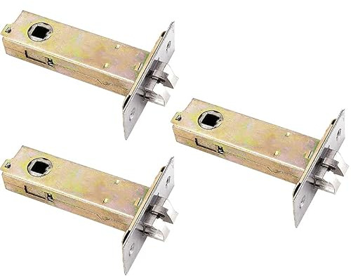 BE-TOOL - 3 piezas Cerradura de pasador tubular Perno Cerradura de lengüeta única para uso con manijas de puerta de palanca Lengüeta de la cerradura silencioso de baño (70mm Lengüeta triple)