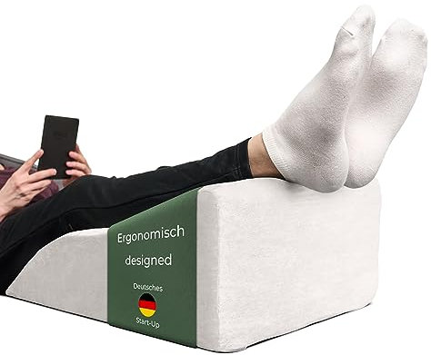 WELL B4 Ergonomisches Venenkissen zum Beine hochlagern HOCH - Beinhochlagerungskissen Beinauflage Keilkissen Stützkissen für Beine & Knie ideal als Lymphkissen und Venenkeil