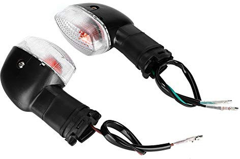 Reminnbor Indicatore di direzione moto, 2PCS Mini Frecce Moto Universali Ambra/Colore trasparente Motociclo Luce di marcia diurna Accessori lampeggianti per YZF R1 R6 FZ1 FZ6 XJ6(white)