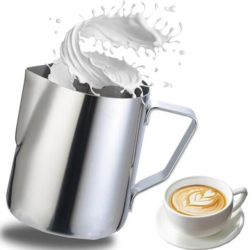 CINY Bricco da latte 600ML, Lattiera Acciaio Inossidabile, Handheld Caffè Bricco Latte Art Con Marchio Di Misurazione Per Caffè Latte Cappuccino Macchina Da Caffè Con Schiuma, Misurino Bollitore