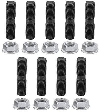 Kit de goujons Turbo, M10x1.25 goujons Turbo haute résistance boulon à tête de verrouillage écrous de Kit de vis accessoire de véhicule de voiture adapté pour DSM 1G EVO 1-10 Turbos (9 pièces)