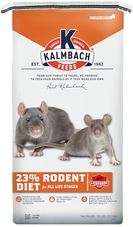 23% Rodent Diet Feed Cubes for Rats and Mice in All Life Stages, 50 lb bag