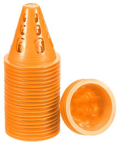 PATIKIL 25 Stück Markierungsscheiben Trainingshütchen Feldmarkierung für Fussball Orange