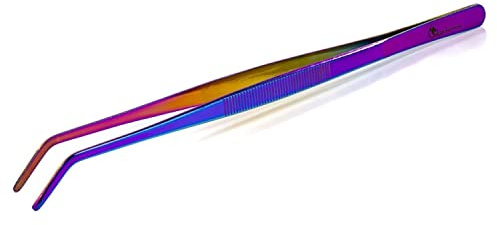 Dschinni Crab Shisha Kohlezange Edelstahl 30cm (Purple Rain) | Massiver V2A Kohleheber rostfrei & hitzebeständig | Präzise Zange für Naturkohle & Wasserpfeife | Massive V2A Edelstahl Kohlezange (30cm) mit präzisem Crab-Grip und Purple Rain Finish.