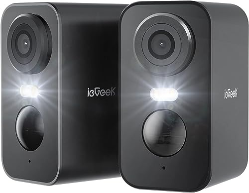 ieGeek 2K/3MP Überwachungskamera Aussen/Innen Akku, 2,4GHz WLAN Kabellos | Einfache Installation, Kamera Überwachung mit Farbige Nachtsicht, PIR-Bewegungserkennung, Lokaler/Cloud, IP65, 2-Wege Audio