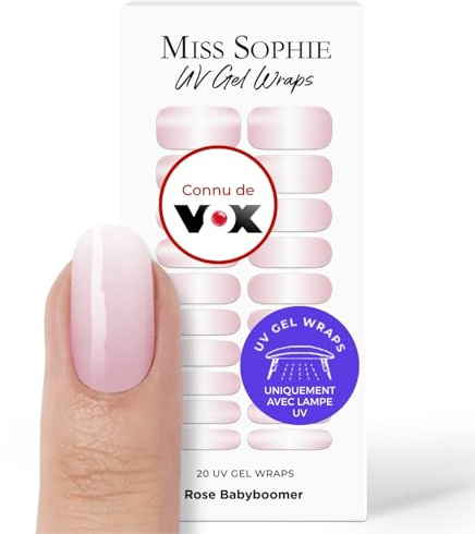 Original Miss Sophie UV Gel Nagelfolien Rose Babyboomer UV I 20 UV Gel Nagellack-Streifen mit Farbverlauf I Für Finger- & Fußnägel