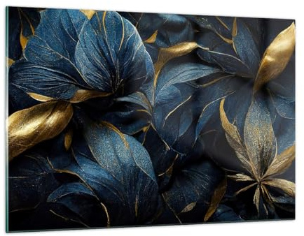 Wandbilder Dekoration Wohnzimmer Blumen Art Deco Luxus Bilder auf Glas 120x80cm Glasbild Schlafzimmer Küche Deko Wand Kunstdruck Art Groß XXL Wanddeko Bild im Glas Modern Wall Decor GAA120x80-5604