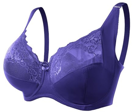 Ropa Interior Sexy de tamaño Grande G Cup See-Through Lace Cómodo Sujetador para Damas con Sujetador de Anillo de Acero