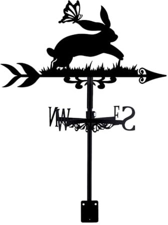 SUPERDANT Banderuola Segnavento Running Bunny Segnavento da Metallo Banderuola di Direzione Banderuola da Metallo Del Giardino Sul Tetto Decorazione Fattoria All'Aperto Strumento Misurazione Del Vento