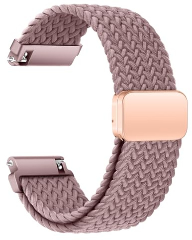 AidorMax Nylon Uhrenarmband 22mm mit Verstellbares Magnetischem Verschluss für Herren und Damen, Bequeme Passform Elastisches Ersatzarmband für Smartwatches und Uhren (Rauchviolett)