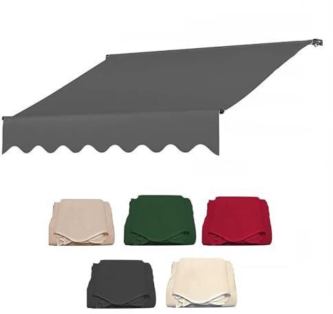 LXRHLIKG Ersatz für Einziehbaren Klemmmarkise Stoff, Außen Klemm Markise aus PU-Beschichtetem Polyestergewebe mit Wasser- und Sonnenschutz(Color:Gray,Size:118/300cm)