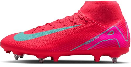 Nike Soccer Shoe Nike Mercurial Superfly 10 Academy Botas De Fútbol De Perfil Alto SG-Pro, Ember Glow/Aurora Green, FQ8336-800, 38 EU (5.5 US)