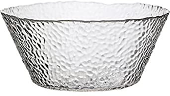 RKVXCJHDR Ensaladera grande de vidrio martillado transparente para el hogar, tazón de fruta individual con personalidad creativa, lavado de té, tazón grande para servir ensalada