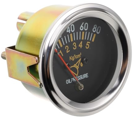 JECOMPRIS Manomètre Pression Huile Mécanique pour Voiture, Jauge D'huile en Métal Solide 52mm, Lecture Précise pour Véhicule, Accessoire Automobile Fiable