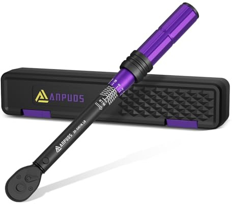 ANPUDS 1/4 Inch Drive Click Torque Wrench, 20-240 in.lb/2.3-27.1 Nm, Aluminum Adjustable Inch Pound Torque Wrench with 72 Tooth, Dual Range Scales, Small Bike Torque Wrench for Bicycle Maintenance