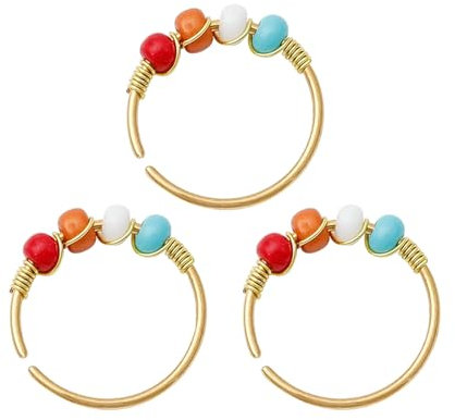 Tolldek 3pcs Edelstahl Nasenpiercing Stechen Set, Bunt Hoop Kugel Nasenstecker, Segmentring Clicker, Lippen Ohr Nasen Piercing Schmuck für Herren Damen