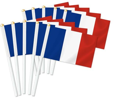 25 Stück Frankreich Handheld Flagge, Dekor Hand gehalten Hold Fahne, Dekoration Banner hand France