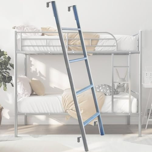 Scala regolabile per letto a castello, 4/5 gradini, con ganci, per dormitorio e letti singoli, argento, 116 cm
