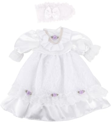 Codulu 18 Zoll amerikanische Puppenkleid-Puppen-Prinzessinnen-Spitzenkleid Haarband Freizeitkleider für 43-46 cm Puppen-Mädchenpuppe 2 PCS/Set Weiß