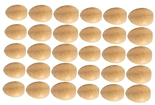 DIYEAH 1 Satz Ostereier Aus Holz Ostern-dekorationsset Rote Eierfarbe Griechisch Boccia Gefälschte Eier Ein Ei Aufschlagen Künstlich Gefüllte Ostereier Eier Dekorieren Malen Pysanky 30st