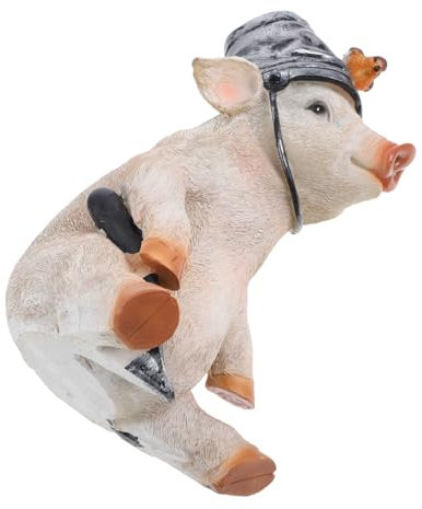 WEKADRIN Gartenfigur Schwein Aus Resin Wetterfeste Deko Für Garten Und Terrasse Langlebige Skulptur Für Außenbereich Kreative Gartendekoration Für Tierliebhaber