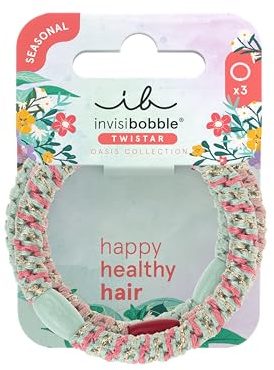 invisibobble - TWISTAR Oasis Mint Braids - 3-teiliges Haar-Twist-Set - Sanfter Halt für Zöpfe, Dutts & Twists in frühlingshaften Farben - Trendiger Look, sicherer Halt, gesundes Haar