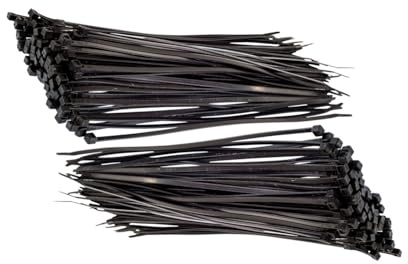 TERF® 100 Pcs Black Cable Ties 160mm (6.3'') X 2.5mm Premium Nylon Zip Ties Wraps Secure Self Locking Mechanism Plastic Tie for Home Office Garden Garage Workshop and DIY