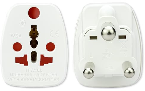 2 Stück Adapter Südafrika, Reiseadapter Südafrika, Stromadapter Südafrika for Südafrika Namibia, Mosambik, Bhutan, Weiß