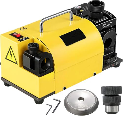 Professional Drill Bit Sharpening Tool End Mill Sharpener Re-Sharpener Machine Bench Drill Grinder Machine with 11 Collects for Workshop