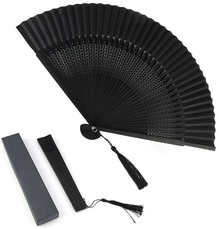 Handgefertigter Seide Faltfächer aus Bambus Holz|Japanischer Vintage Retro Stil|Dekoration für Zuhause, Party, Hochzeit | Sommer Geschenk Die bei jeder art Von aktivitäten angewendet werden kann