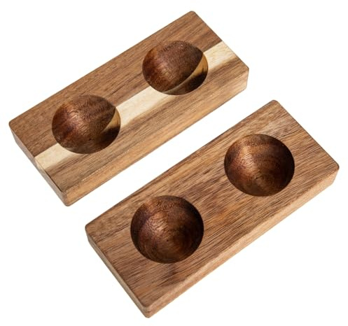 Healifty Contenedor de Madera para Huevos para Nevera Diseño Plano y Fácil Limpieza, Organizador para Huevos de Cocina que Impide que Rueden, Pack de 2 Piezas Marrón