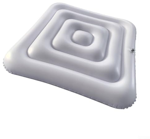 MeevrgR Cubierta cuadrada para jacuzzis – Tapa inflable de spa de 135 cm, aislamiento térmico de PVC resistente a la intemperie y eficiencia energética (blanco B)