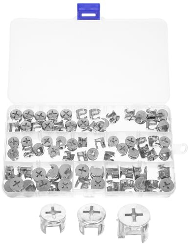 DIYEAH 75 piezas de herrajes de leva de aleación de zinc para instalación de armarios y guardarropas, piezas de conexión para muebles, accesorios de hardware.